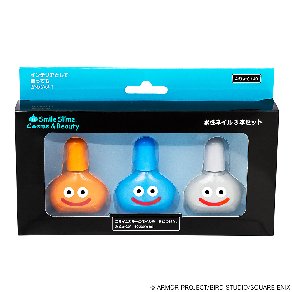 "Dragon Quest" Smile Slime Cosmetics & Beauty Water Based Nails 3 Set
