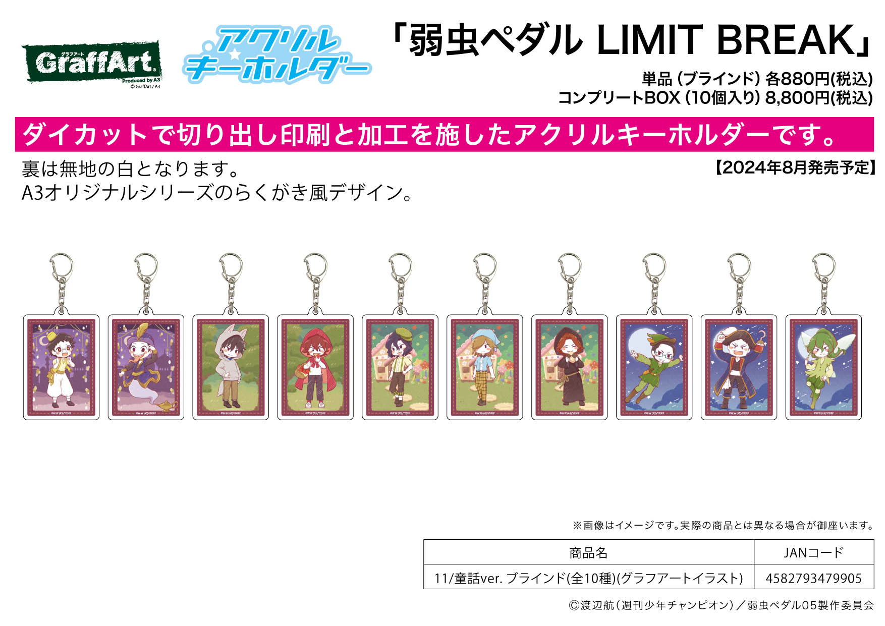 Acrylic Key Chain "Yowamushi Pedal LIMIT BREAK" 11 Fairy Tale Ver. (Graff Art Illustration)